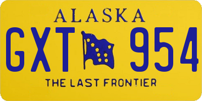 AK license plate GXT954