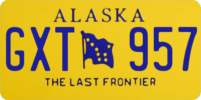 AK license plate GXT957