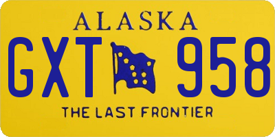 AK license plate GXT958