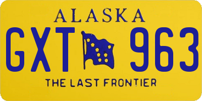 AK license plate GXT963