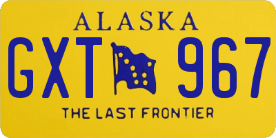 AK license plate GXT967