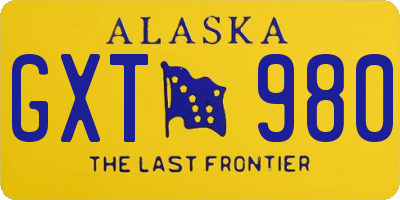 AK license plate GXT980