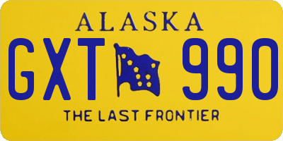 AK license plate GXT990