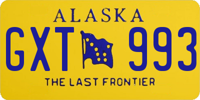 AK license plate GXT993