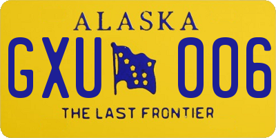 AK license plate GXU006