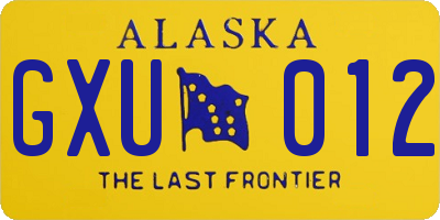 AK license plate GXU012