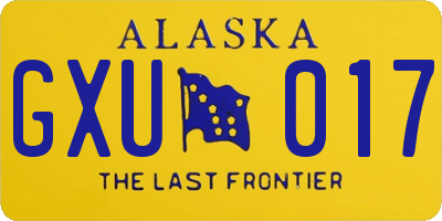 AK license plate GXU017