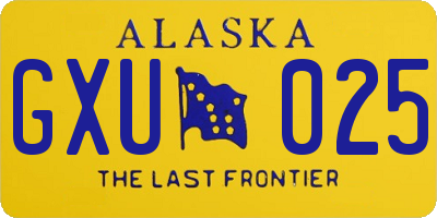 AK license plate GXU025