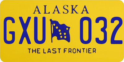 AK license plate GXU032