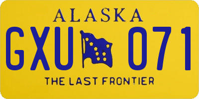AK license plate GXU071