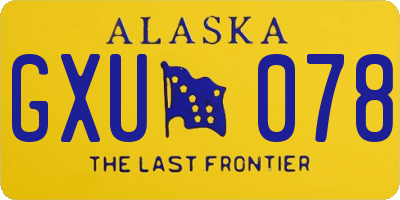 AK license plate GXU078