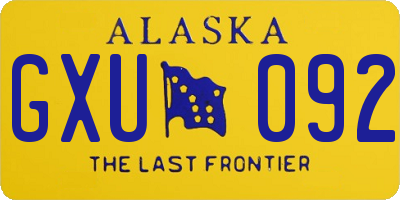 AK license plate GXU092