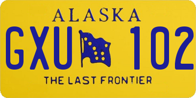 AK license plate GXU102