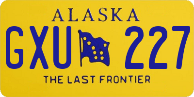 AK license plate GXU227