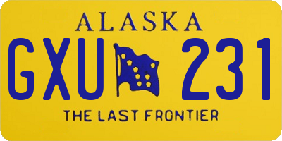 AK license plate GXU231