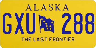 AK license plate GXU288