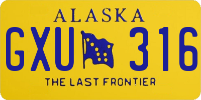 AK license plate GXU316