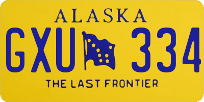 AK license plate GXU334