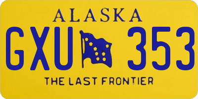 AK license plate GXU353