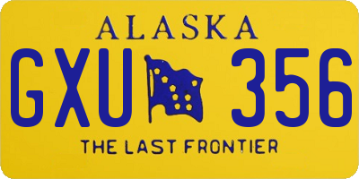 AK license plate GXU356