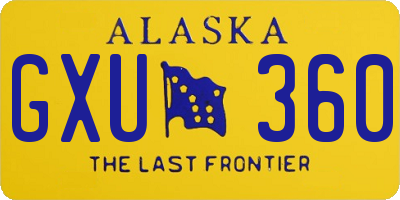 AK license plate GXU360
