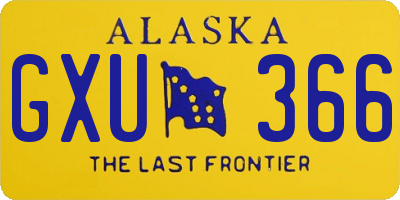 AK license plate GXU366