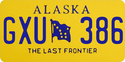 AK license plate GXU386