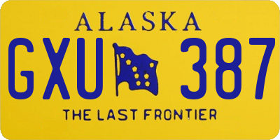 AK license plate GXU387