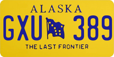 AK license plate GXU389