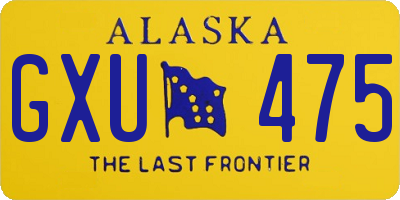 AK license plate GXU475