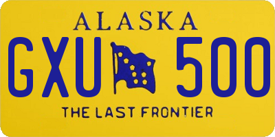 AK license plate GXU500