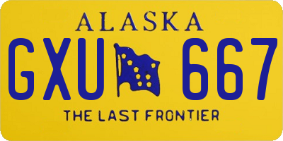 AK license plate GXU667