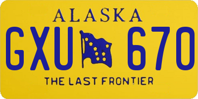 AK license plate GXU670
