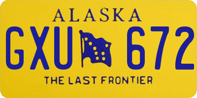 AK license plate GXU672