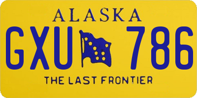 AK license plate GXU786