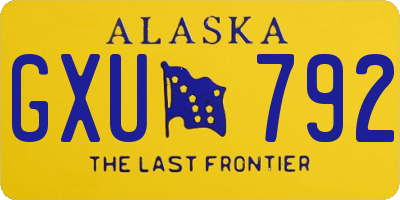 AK license plate GXU792