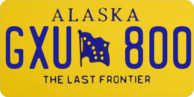 AK license plate GXU800