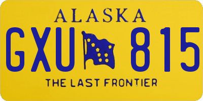 AK license plate GXU815