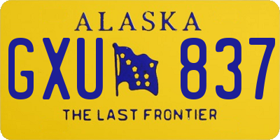 AK license plate GXU837