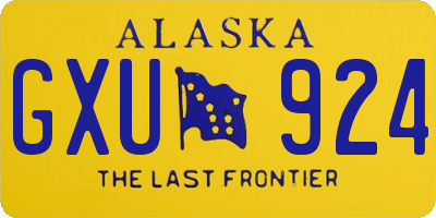 AK license plate GXU924