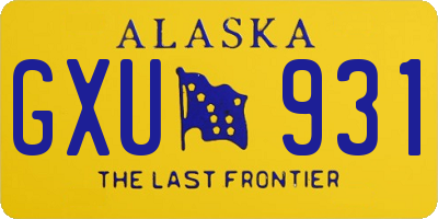 AK license plate GXU931