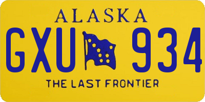 AK license plate GXU934