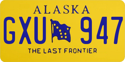 AK license plate GXU947