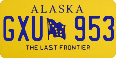 AK license plate GXU953