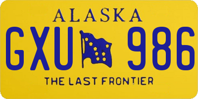 AK license plate GXU986