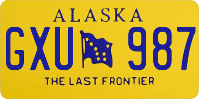 AK license plate GXU987