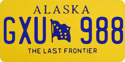 AK license plate GXU988