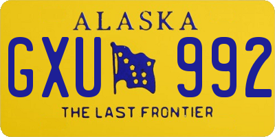 AK license plate GXU992