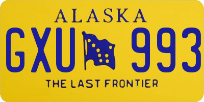 AK license plate GXU993