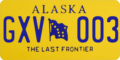 AK license plate GXV003